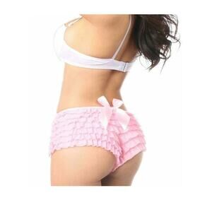 Daisy Corset Ruffle Panty w/Bow Pink Women Crossdresser Feminine XL